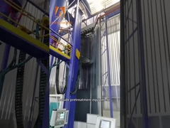 Warna yang dapat disesuaikan Menghemat Energi Mesh Belt Powder Coating Conveyor Systems Powder Coating Line