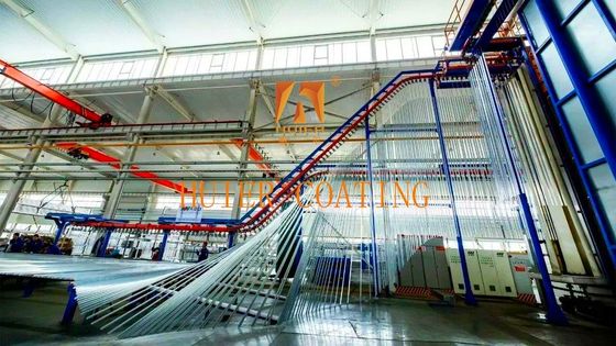 Struktur Modular Ganti Warna Cepat Garis Lapisan Bubuk Otomatis Untuk Permukaan Alloy Aluminium